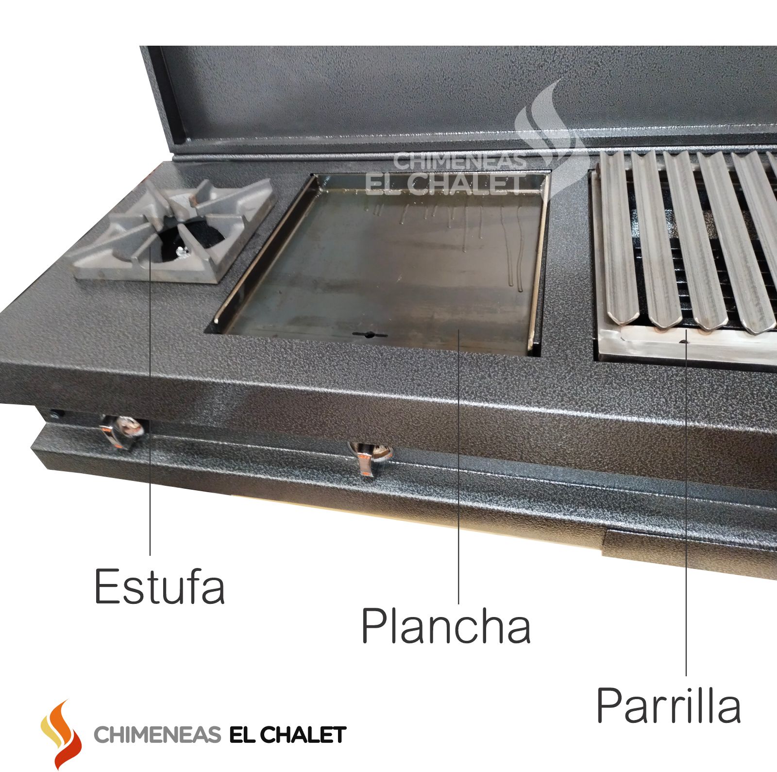 grill todo en uno de sobreponer en mesón