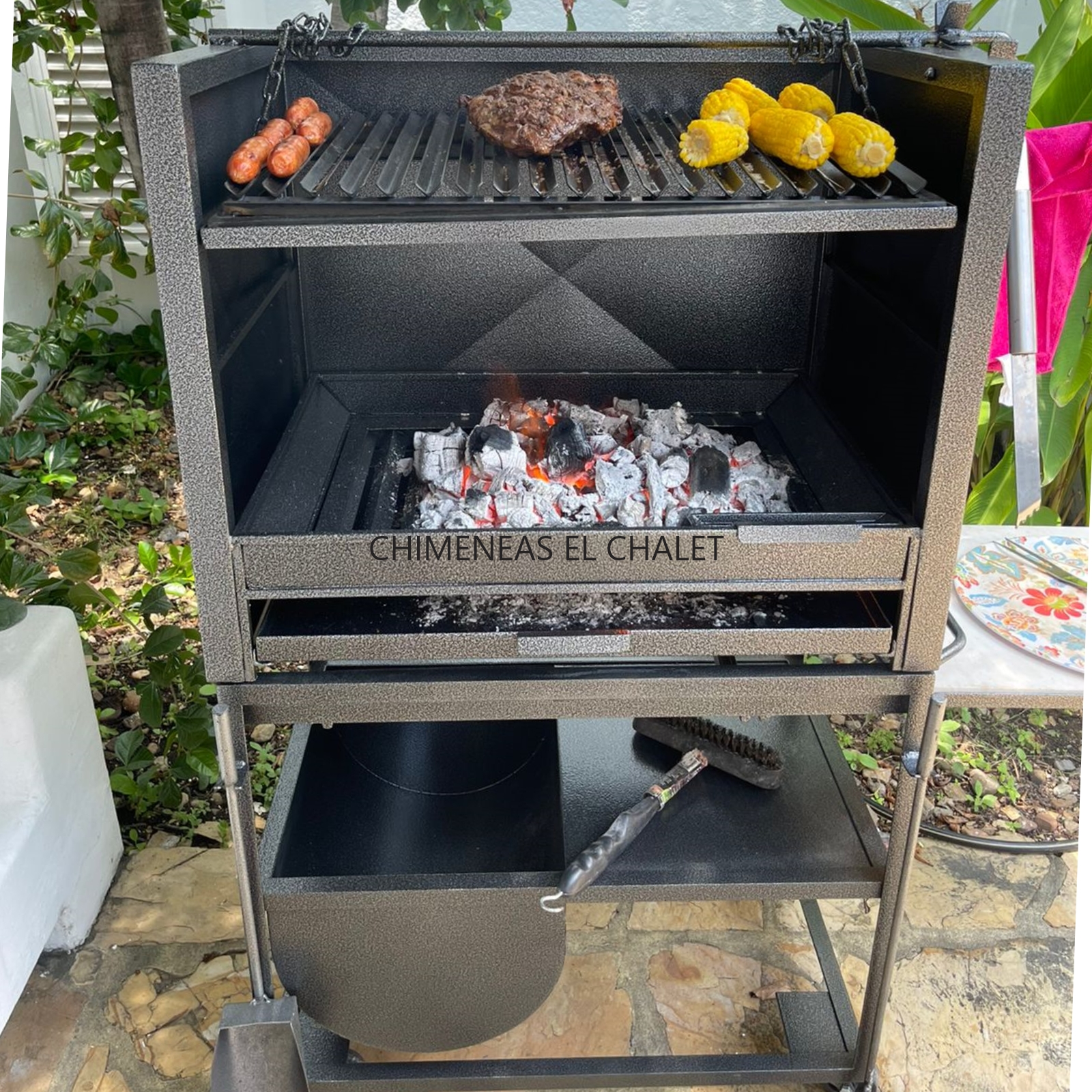 bbq de carbón tipo argentino