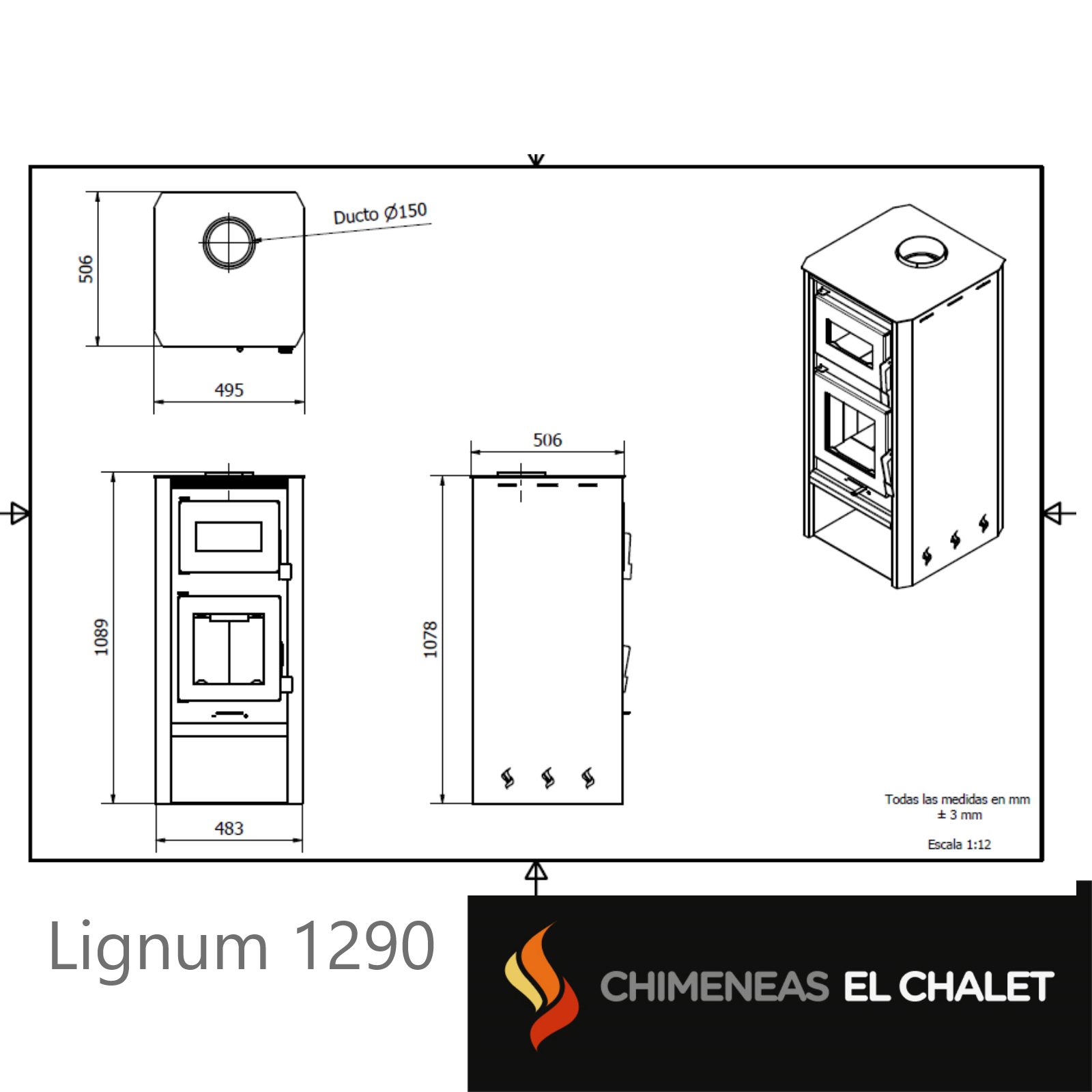 7. lignum 1290 horno & kit de instalación