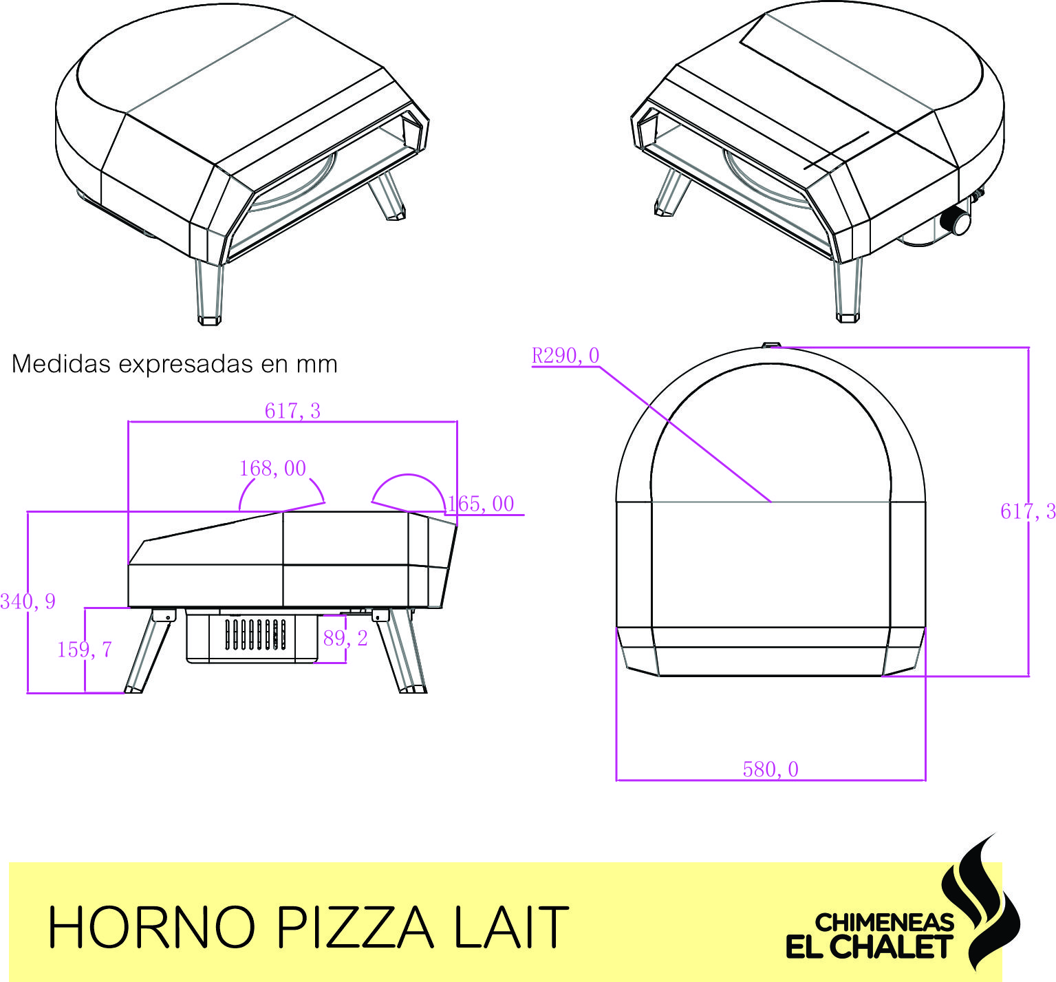 horno a gas para pizza lite