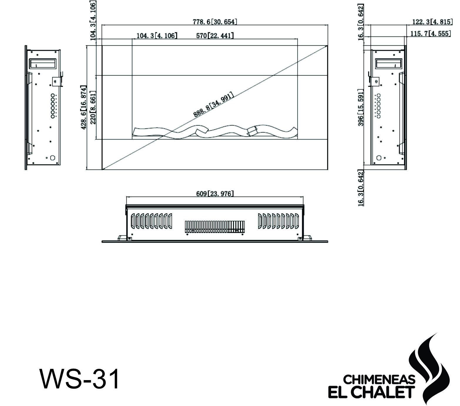 chimenea eléctrica ws31